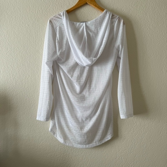 Splendid Striped Long-Sleeve Hooded Tunic Coverup Top - Picture 3 of 3